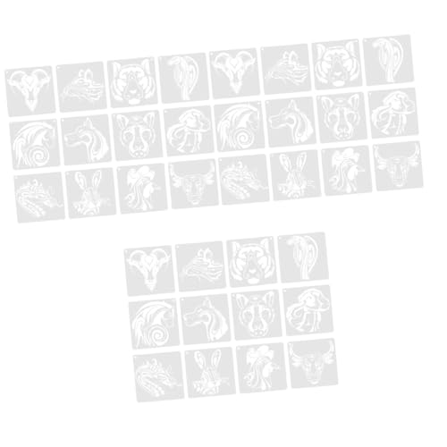 DOITOOL 3 Sätze Wiederverwendbare Tier Schablonen Für Diy Wandmalerei Vielseitige Malvorlagen Für Möbel Und Einfache Handhabung Für Projekte 12 Blätter * 3 von DOITOOL