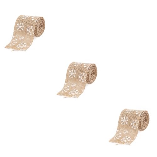 DOITOOL 3 Stück Burlap Ribbon Schneeflocken Stil DIY Bastelband für Weihnachten Hochzeit Home Decoration Naturfarben Braun Weiß DOITOOL 3 Stück Burlap Ribbon Schneeflocken Stil DIY Bastelband für Weihnachten Hochzeit Home Decoration Naturfarben Braun Weiß von DOITOOL