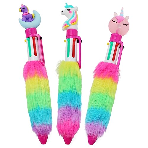 DOITOOL 3 Stück Einhorn Plüsch Kugelschreiber Mehrfarbige Cartoon Stifte für Bunte Schreibgeräte mit Einzigartigem Design für Schüler DOITOOL 3 Stück Einhorn Plüsch Kugelschreiber Mehrfarbige Cartoon Stifte für Bunte Schreibgeräte mit Einzigartigem Design für Schüler von DOITOOL