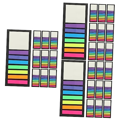 DOITOOL 3 Stück Farbige Lesezeichen Haftnotizen Selbstklebende Index Tabs für Transparent für Lehrer und Bürobedarf von DOITOOL