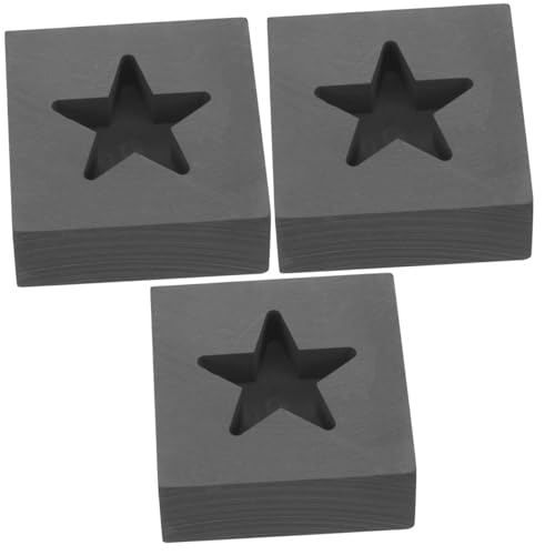 DOITOOL 3 Stück Graphit Barrenform Sternform Gießform für Klebend für Schmelzöfen für Labor und Wissenschaft Langlebig Einfache von DOITOOL