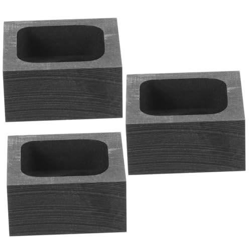 DOITOOL 3 Stück Graphit Gießform für Metallverarbeitung Hochtemperaturbeständig für Silberschmelze Anwendungen Einfache Handhabung Fassungsvermögen von DOITOOL