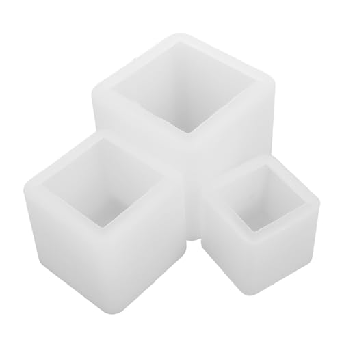 DOITOOL 3 Stück Harzwürfelform Blume Harzform Würfelformen Aus Harz Würfelformen Aus Silikon Transparente Silikonform Quadratische Harzformen Gießform Aus Silikonharz Kieselgel Weiß von DOITOOL