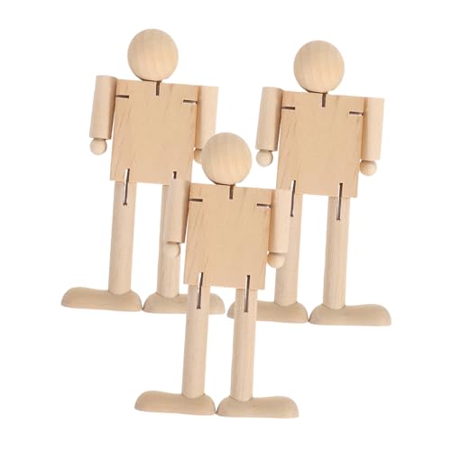 DOITOOL 3 Stück Holzroboter Handdekoration Skizzieren Einer Schaufensterpuppenfigur Ooden Art Figure Model Roboter -Figur -Puppenmodell Flexible Körperverbindungen Schaufensterpuppe Khaki von DOITOOL
