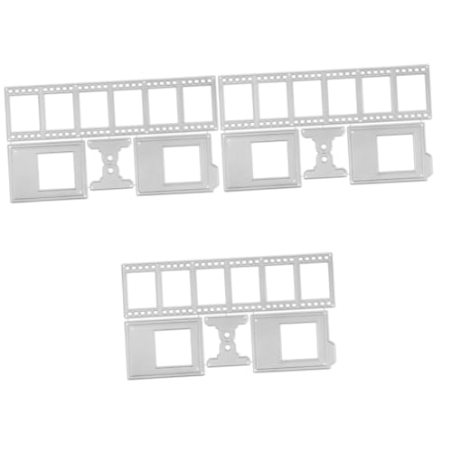 DOITOOL 3 Stück Kamera-Filmschneider Stanzteile für die Kartenherstellung stirbt für die Kartenherstellung die cutting machine karten gestalten Schneidwerkzeug Stempel DIY Stanzform Silver von DOITOOL