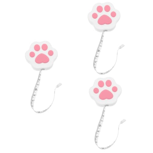 DOITOOL 3 Stück Katzenpfoten Maßband Einziehbares Maßband für Körper und Kleidungsmaße Cartoon Design Doppelseitiges mit Klaren Markierungen für Einfaches für und Heimwerker von DOITOOL