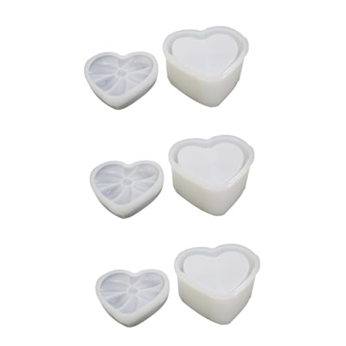 DOITOOL 3 Stück Liebesscheibe Groß Herz Fondant Diy-werkzeuge Silikon Silikonform Selber Machen Diy-form Diy Bastelform Form Epoxidharz Kieselgel Weiß von DOITOOL