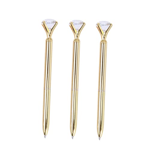 DOITOOL 3 Stück Metall Kugelschreiber mit Großem Diamant Goldfarbener Stift für Schule und Büro Elegante Schreibutensilien Glattes Schreiben Verschleißfest DOITOOL 3 Stück Metall Kugelschreiber mit Großem Diamant Goldfarbener Stift für Schule und Büro Elegante Schreibutensilien Glattes Schreiben Verschleißfest von DOITOOL