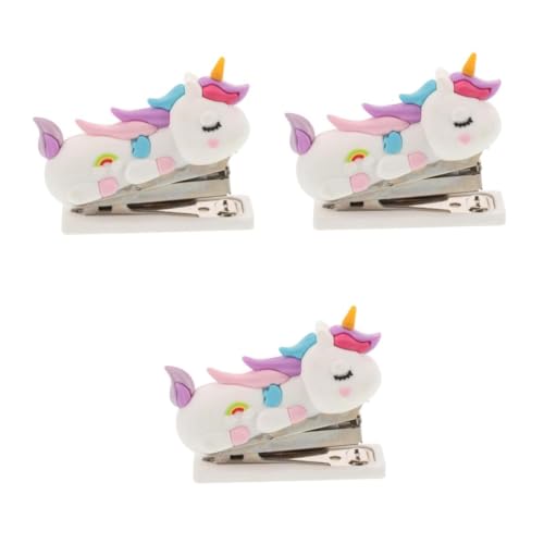 DOITOOL 3 Stück Mini Einhorn Hefter Tragbarer Handhefters für Büro Schule und Zuhause Dekorativer Hefter Praktische Schreibwaren für Studenten und Kreative Köpfe von DOITOOL