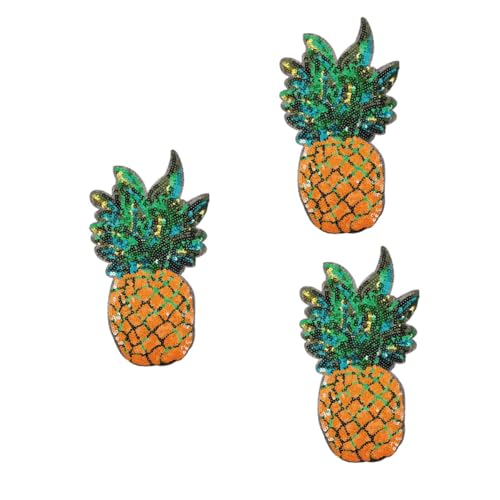 DOITOOL 3 Stück Pineapple Shaped Sequin Patch für Kleidung Dekorativer Aufnäher für DIY Vielseitig Einsetzbar Pullovern Taschen und Mehr zum Verstecken von Rissen Verschönerung von Mode von DOITOOL