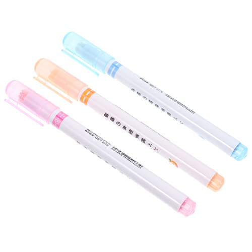 DOITOOL 3 Stück Roller-Textmarker Stifte Bußgeld Markierungen für die Schule dünn Textmarker Masse büromaterial office zubehör marker pen Buch-Textmarker Markierungen für Plastik von DOITOOL