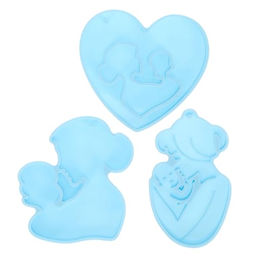 DOITOOL 3 Stück Schlüsselanhänger Form für DIY formen epoxidharz Schlüsselanhänger-Charm Harzformen Silikonschmuckanhänger Muttertag Schlüsselbundformen Schmuck Silikonform Kieselgel von DOITOOL