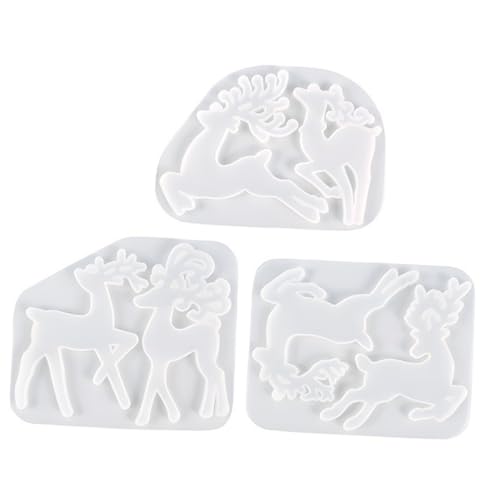 DOITOOL 3 Stück Silikon Elchform Teiliges für DIY Epoxidharz Anhänger Weihnachten Elch Silikonform zum Gießen von Individuellen Hängenden Schmuckstücken und Weihnachtsdekorationen DOITOOL 3 Stück Silikon Elchform Teiliges für DIY Epoxidharz Anhänger Weihnachten Elch Silikonform zum Gießen von Individuellen Hängenden Schmuckstücken und Weihnachtsdekorationen von DOITOOL