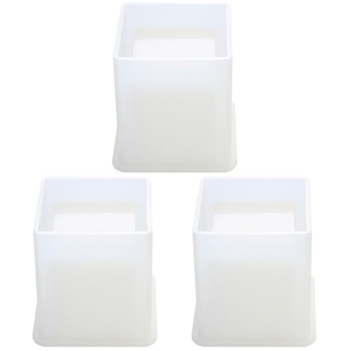 DOITOOL 3 Stück Silikonform für Quadratische Stiftehalter Hochwertige Epoxidharzform für Fondant Kuchen und Kreative Diy Projekte Leicht zu Reinigen und Hitzebeständig von DOITOOL