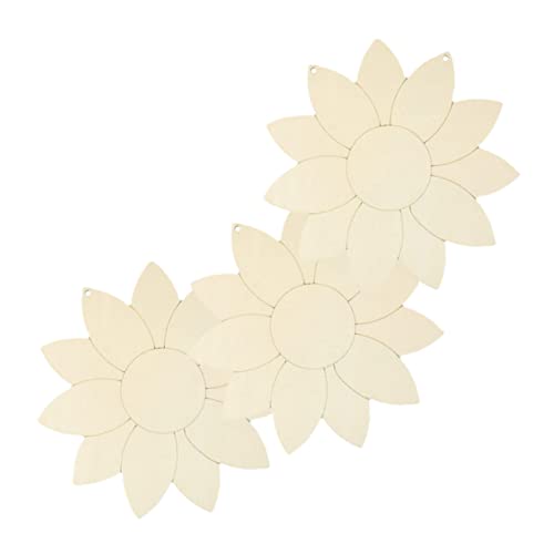 DOITOOL 3 Stück Sonnenblumen Holzstücke Unbearbeitet Dekorative Holzschilder für Diy Bastelprojekte Graffiti und Kunstwerke für Partys und Wanddekoration von DOITOOL