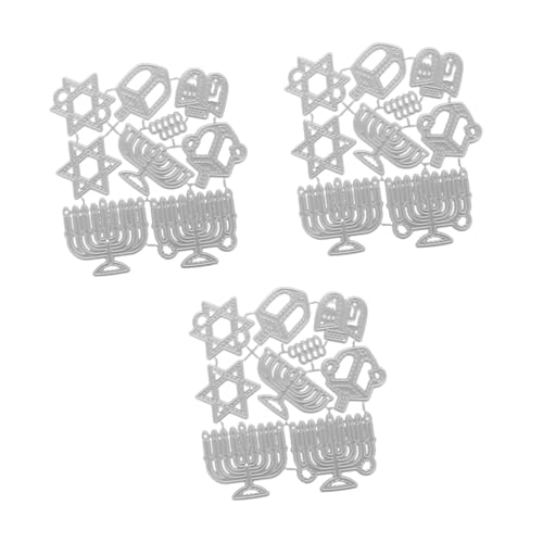 DOITOOL 3 Stück Stanzform aus Metall stirbt Schneiden Schablone Elemente Dekoration handwerkliches Werkzeug Stanzformen für zu Hause Vorlage prägen Stahl mit hohem Kohlenstoffgehalt Silber von DOITOOL