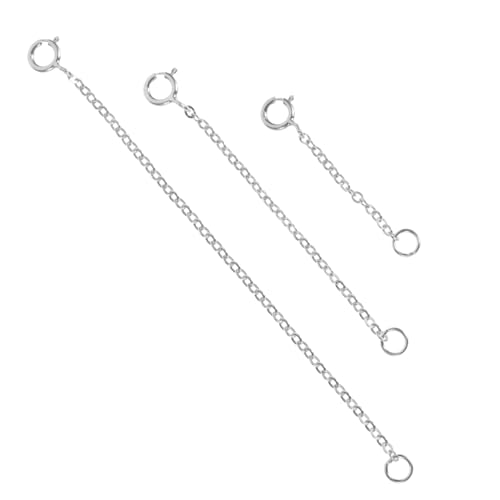DOITOOL 3 Stück Sterling Silber -Verlängerungskette Extender zur Schmuckherstellung Halskettenzauber Sterling Kettenverlängerung Extender -Kettenschmuckherstellung Silver DOITOOL 3 Stück Sterling Silber -Verlängerungskette Extender zur Schmuckherstellung Halskettenzauber Sterling Kettenverlängerung Extender -Kettenschmuckherstellung Silver von DOITOOL
