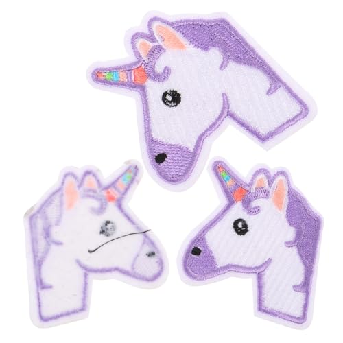 DOITOOL 3 Stück Stoff Einhorn Patch Decke Einhörner Plüsch Kombi Platten Patches Zum Aufnähen Applikation Hoodie Tönung Besticktes Fleece Stickaufkleber Patch Einhorn von DOITOOL