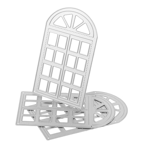 DOITOOL 3 Stück Teiliges Carbon Stahl Stanzformen mit Hausfensterrahmen Kompatibel mit Meisten Stanzmaschinen Präzise Scrapbooking Schablonen für Kartenherstellung und Papierprägung von DOITOOL