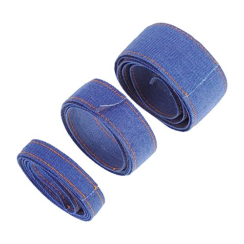 DOITOOL 3 Stück Teiliges Denim Band Breit Gelbe Ziernähte Vielseitiges DIY Nähband für Haaraccessoires Bekleidung und Basteldekorationen von DOITOOL