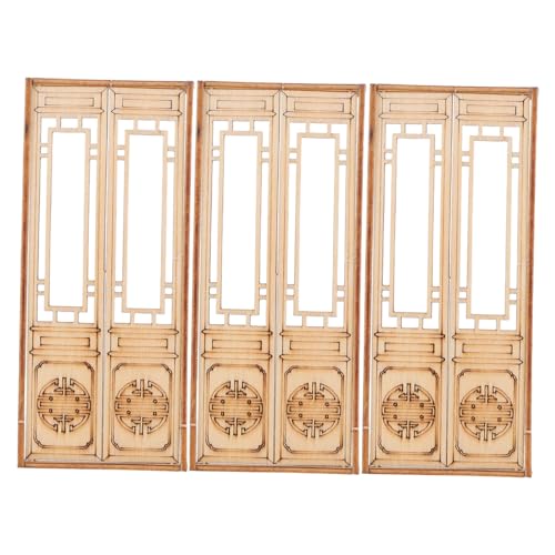 DOITOOL 3 Stück Teiliges Holztüren im Traditionellen Chinesischen Stil Funktionale Doppel Flügeltüren für Puppenhaus Einfache Montage Diy Möbelzubehör für Miniatur Garten und DOITOOL 3 Stück Teiliges Holztüren im Traditionellen Chinesischen Stil Funktionale Doppel Flügeltüren für Puppenhaus Einfache Montage Diy Möbelzubehör für Miniatur Garten und von DOITOOL