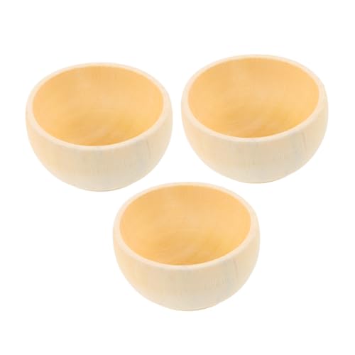 DOITOOL 3 Stück Teiliges Kleine Holzschalen zum Bemalen Naturbelassene DIY Bastelobjekte mit Glatter Oberfläche Vielseitige Holzbowl für Kunstprojekte und Wohnkultur von DOITOOL