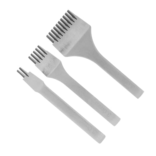 DOITOOL 3 Stück Teiliges Leder Stanzwerkzeug Multifunktionale Lochstanzer für Diy Lederhandwerk Zähne Robustes für Präzises Arbeiten von DOITOOL