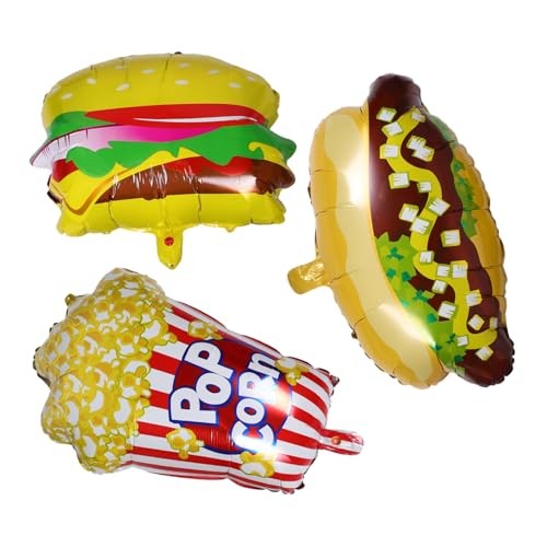 DOITOOL 3stücke Geburtstagsballons in Hotdog Und Hamburgerform Popcornballons Für Partys Filmabend-dekorationen Party-zubehör Für Junge Mädchen Fast-food-thema DOITOOL 3stücke Geburtstagsballons in Hotdog Und Hamburgerform Popcornballons Für Partys Filmabend-dekorationen Party-zubehör Für Junge Mädchen Fast-food-thema von DOITOOL