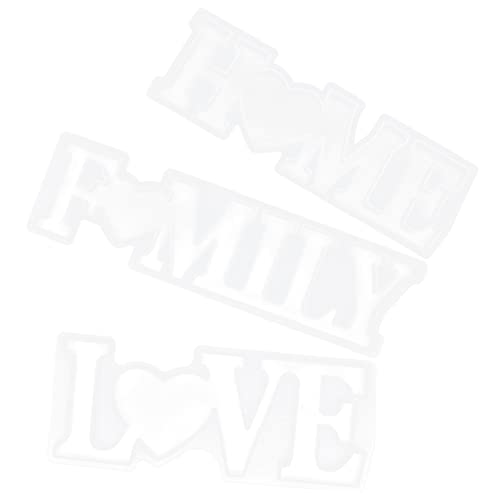 DOITOOL 3 Stück Teiliges Silikonform Home Family Love Flexible Epoxidharz Gießform für Diy Bastelprojekte Langlebig Einfach zu Reinigen für Einzigartige Wohnaccessoires und Dekorationen von DOITOOL