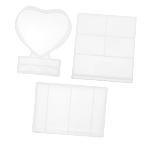 DOITOOL 3 Stück Teiliges Silikonformen für Fotorahmen Herzform und Epoxidharz Gießformen für DIY Foto Projekte Flexibles Transparentes Material für Bastelarbeiten von DOITOOL