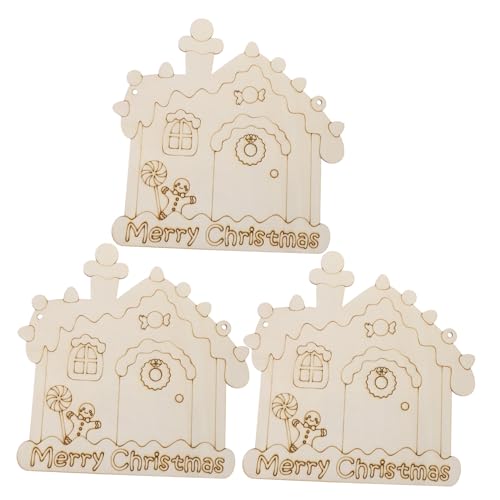 DOITOOL 3 Stück Teiliges Unbemalte Holzanhänger Weihnachtskranz Haus DIY Malen Holzrohlinge mit Schnur für Kreative Weihnachtsdekoration und Freizeitgestaltung DOITOOL 3 Stück Teiliges Unbemalte Holzanhänger Weihnachtskranz Haus DIY Malen Holzrohlinge mit Schnur für Kreative Weihnachtsdekoration und Freizeitgestaltung von DOITOOL