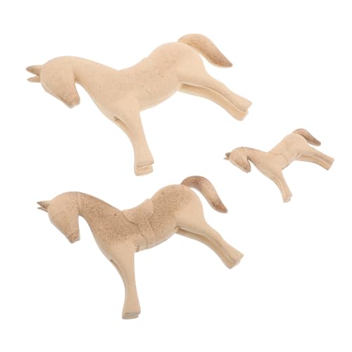 DOITOOL 3 Stück Teiliges Unvollendete Handgefertigte Pferdefiguren Holzskulptur DIY Malen Vintage Tierdekoration für Wohn Arbeitszimmer Tischornament DOITOOL 3 Stück Teiliges Unvollendete Handgefertigte Pferdefiguren Holzskulptur DIY Malen Vintage Tierdekoration für Wohn Arbeitszimmer Tischornament von DOITOOL