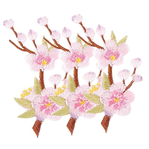 DOITOOL 3 Stück Teiliges Wintersweet Stickerei Bügelflicken Strapazierfähige Bestickte Applikationen zum Aufbügeln und Aufnähen Kreative Kleidung Dekoration Langlebige Stoffaufkleber für von DOITOOL