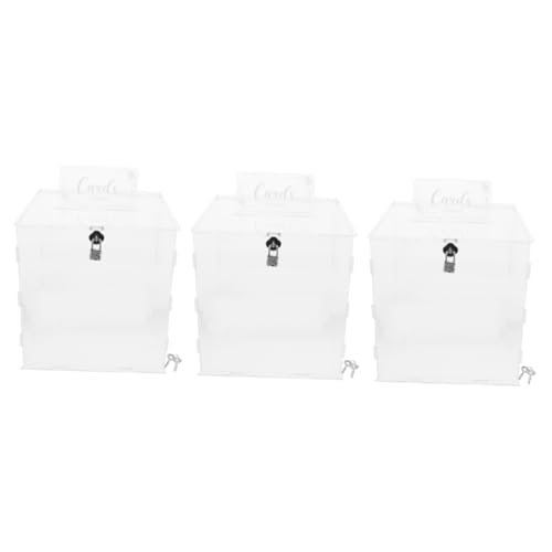 DOITOOL 3 Stück Transparentes Acryl Kartenbox mit Stabilem Schloss Quadratisch Vielseitige und Umschlagbox für Hochzeit Party Empfang und Aufbewahrung von Fotos oder Geld DOITOOL 3 Stück Transparentes Acryl Kartenbox mit Stabilem Schloss Quadratisch Vielseitige und Umschlagbox für Hochzeit Party Empfang und Aufbewahrung von Fotos oder Geld von DOITOOL