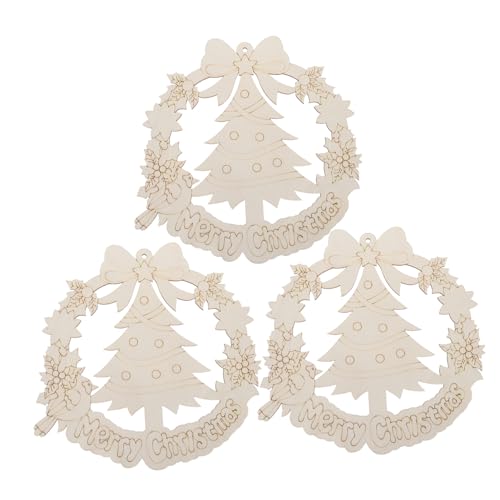 DOITOOL 3 Stück Unlackierte Holzanhänger Weihnachtskranz mit Kordel Natürliche Holzscheiben für DIY Basteln Leichte Weihnachtsbaum schmuckanhänger für Familienaktivitäten und Festliche DOITOOL 3 Stück Unlackierte Holzanhänger Weihnachtskranz mit Kordel Natürliche Holzscheiben für DIY Basteln Leichte Weihnachtsbaum schmuckanhänger für Familienaktivitäten und Festliche von DOITOOL