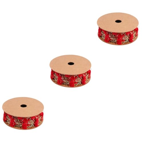DOITOOL 3 Stück Weihnachtsbaum Dekorationsband mit Glitzer Pompons Rotes Drahtband für DIY Bastelarbeiten und Party Supplies Langlebiges Weihnachtsdeko Zubehör DOITOOL 3 Stück Weihnachtsbaum Dekorationsband mit Glitzer Pompons Rotes Drahtband für DIY Bastelarbeiten und Party Supplies Langlebiges Weihnachtsdeko Zubehör von DOITOOL