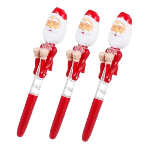 DOITOOL 3 Stück Weihnachtsmann Boxstift Belohnungen Fürs Klassenzimmer Blinkender Stift Spielzeugstifte Für Neuartiger Kugelschreiber Druckkugelschreiber Weihnachtsstrumpffüller von DOITOOL