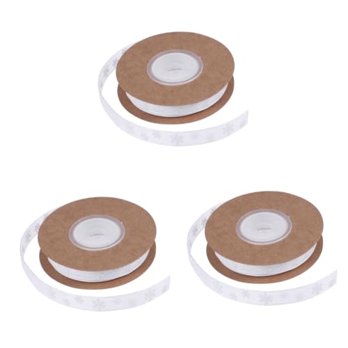 DOITOOL 3 Stück Weißes Weihnachtsband mit Schneeflocken Dekoratives Geschenkband für DIY Basteln Haarschleifen Weihnachtsbaum und Geschenkverpackung Transparentes Ornaments Ribbon DOITOOL 3 Stück Weißes Weihnachtsband mit Schneeflocken Dekoratives Geschenkband für DIY Basteln Haarschleifen Weihnachtsbaum und Geschenkverpackung Transparentes Ornaments Ribbon von DOITOOL