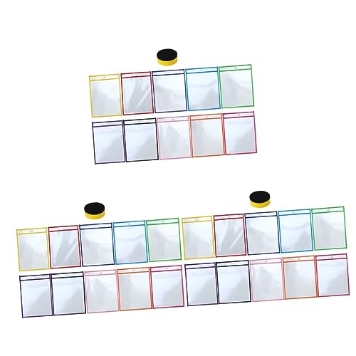 DOITOOL 3 Stück Wiederverwendbare Pet Dry Erase Dokumententaschen Teilig Marker Abwischbare Durchsichtige Hüllen für Schule Büro und Praktisch und Langlebig von DOITOOL
