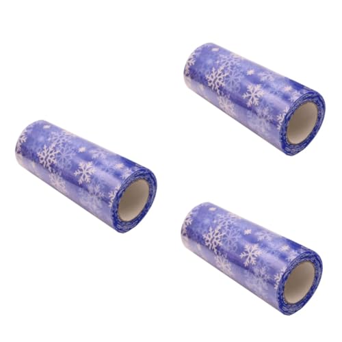 DOITOOL 3 Stück Yards Weihnachts Schneeflocken Tüll Rolle Dunkelblau Glitzer Organza Gauze Band für DIY Geschenkverpackung Partydeko und Festliche Weihnachtsdekoration DOITOOL 3 Stück Yards Weihnachts Schneeflocken Tüll Rolle Dunkelblau Glitzer Organza Gauze Band für DIY Geschenkverpackung Partydeko und Festliche Weihnachtsdekoration von DOITOOL