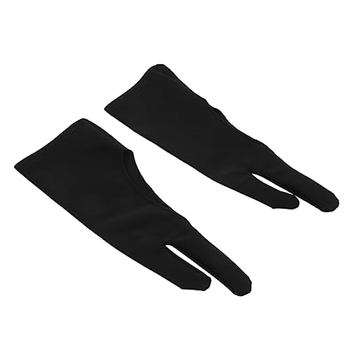DOITOOL 3 Stück Zeichnhandschuhe für Studenten Zwei Finger Handschuhe für Zeichnen und Schreiben Schmutzabweisend und Abriebfest Geeignet für Tablets und Elektronische Zeichenbrett von DOITOOL