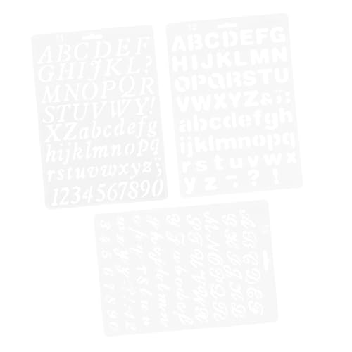 DOITOOL 3 Stück Zeichnungsvorlage Lineal Große Schablonen Schablone Für Brief Alphabetschablonen Zum Malen Schriftschablonen Zeichenschablonen Malvorlagen Form Das Haustier Schwarz von DOITOOL