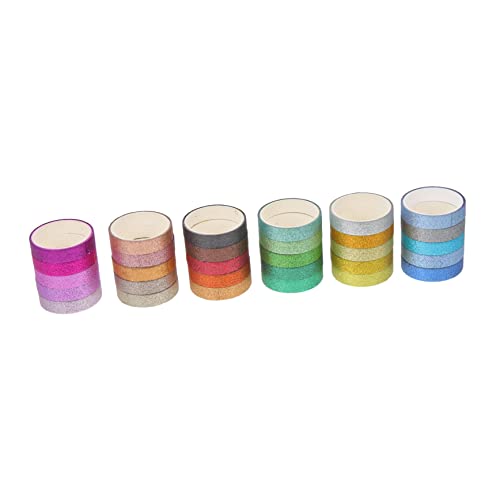 DOITOOL 30 Rollen Glitzer Und Washi-tape Künstlerisch Dekorativ Glitzerndes Klebeband Funkelnd Farbig Metallisch Sammelalbum Gold Scrapbooking Tape Klebeband Für Scrapbooking Aufkleber von DOITOOL