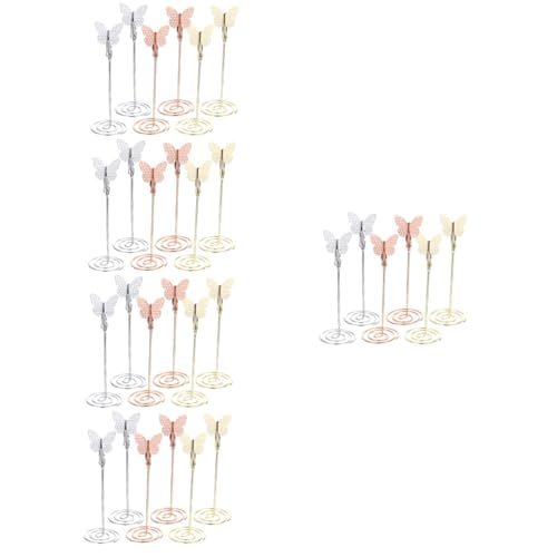 DOITOOL 30 Stck. Teiliges Tischkartenhalter Schmetterlingsform Gold Roségold für Hochzeiten Menükarten Fotos Notizen Stabiler und Praktischer Memo Ständer von DOITOOL
