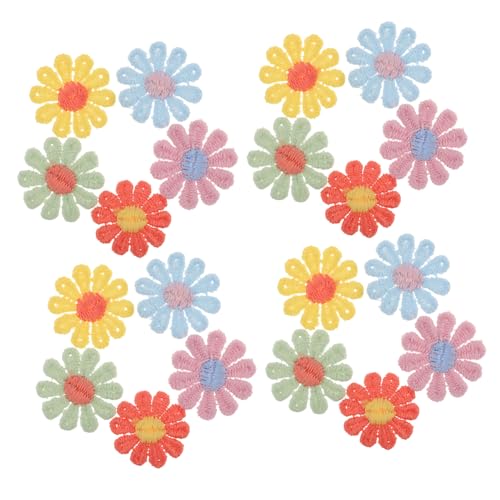 DOITOOL 30 Stück Bestickte Stoffapplikationen Niedliche Aufnäher zum Aufnähen für DIY Haarspangen Kleidung Jacken Rucksäcke Vielseitige Dekorative Blütenpatches von DOITOOL