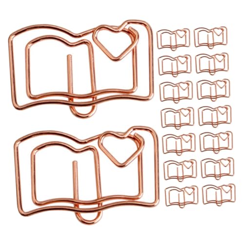 DOITOOL 30 Stück Buchnotenordner farbig süße Bürovorräte Mini-Büroklammer Dokumentclips Papierverschlüsse Mehrzweck-Büroklammern einzigartige Papierklammern Papierclip Rostfreier Stahl von DOITOOL
