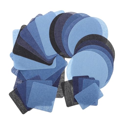 DOITOOL 30 Stück Denim Flicken zum Aufnähen Handgemachte Jeans Patches für Reparaturen von Kleidung Selbstklebende Flicken für Jeans Vielseitig Einsetzbar für Verschiedene Stoffe von DOITOOL