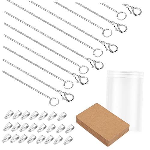 DOITOOL 30 Stück Halskette Kette Herstellung Halsketten Schmuck bastelbedarf armband knüpfen DIY Kette für Halskette Silberkette Kette: Kupfer Clip: Kupfer Karton: Kraftpapier Tüte: opp von DOITOOL