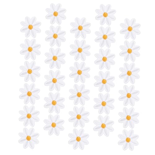 DOITOOL 30 Stück Kleine Aufnäher Form Applikationen DIY Stoffflicken Blumen Nähflicken Dekoration Stoffblumen Bezaubernde Aufnäher von DOITOOL