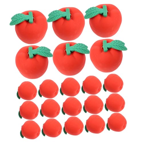 DOITOOL 30 Stück Mini Äpfel Radiergummis Süße Obstform Radierer für Praktische Schulbedarf Effektives Radieren Belohnung oder Mitgebsel von DOITOOL